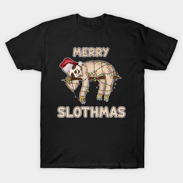 Merry Slothmas Sloth Is Looking Forward To Christmas T-Shirt by Cedinho